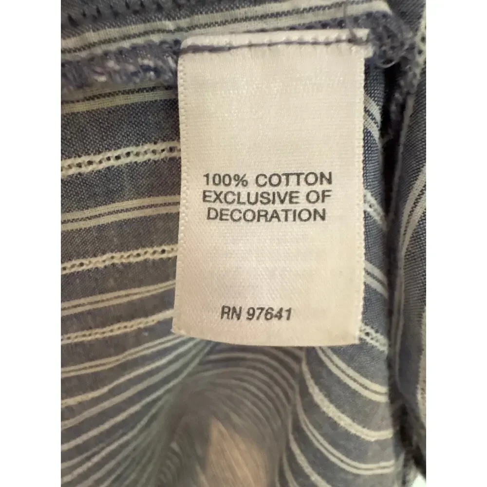 J.Jill Striped Cotton Boho Peasant Style Top - Picture 7 of 10